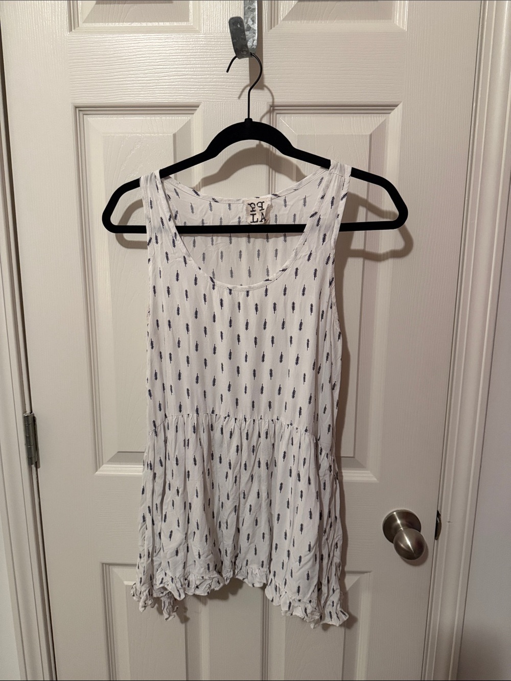 PPLA White Tank Top with Navy Arrow Print